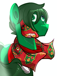 Size: 720x960 | Tagged: safe, artist:diniarvegafinahar, derpibooru import, earth pony, pony, clothes, looking up, male, moon, nation ponies, ponified, scarf, simple background, solo, species swap, stallion, turkmenistan, white background