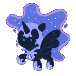 Size: 3000x3000 | Tagged: safe, artist:roxymadn3ss, derpibooru import, nightmare moon, alicorn, pony, chibi, chonky pony, female, princess, simple background, solo, transparent background