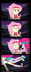 Size: 6000x13777 | Tagged: safe, artist:n0kkun, artist:nok_2, derpibooru import, fluttershy, pinkie pie, human, comic:fry cook games, equestria girls, comic, commission, converse, fight, night, rage, scared, shoes, show accurate, spongebob squarepants, vector