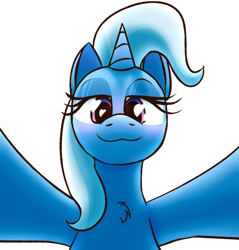 Size: 768x805 | Tagged: safe, artist:xppp1n, derpibooru import, trixie, pony, unicorn, female, looking at you, mare, offscreen character, pov, simple background, solo, transparent background