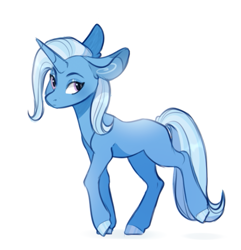 Size: 537x558 | Tagged: safe, artist:sararini, derpibooru import, trixie, pony, unicorn, female, mare, missing cutie mark, simple background, solo, white background