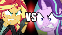 Size: 1192x670 | Tagged: safe, derpibooru import, starlight glimmer, sunset shimmer, equestria girls, friendship games, the parent map, fight, gritted teeth, ragelight glimmer, rageset shimmer, sunset vs starlight, sunset vs starlight debate, teeth, vs