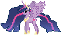 Size: 216x120 | Tagged: safe, artist:xodok, derpibooru import, princess twilight 2.0, twilight sparkle, twilight sparkle (alicorn), alicorn, pony, series:ponyashnost, the last problem, animated, blinking, concave belly, crown, desktop ponies, eyelashes, female, gif, hoof shoes, horn, jewelry, long horn, long legs, long mane, long tail, mare, older, older twilight, peytral, pixel art, princess shoes, quadrupedal, regalia, simple background, slim, smiling, solo, sparkly mane, sparkly tail, spread wings, sprite, tail, tall, thin, transparent background, walk cycle, walking, wings