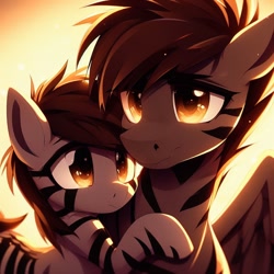 Size: 1024x1024 | Tagged: safe, artist:l0vc3l, derpibooru import, oc, oc only, zebra, hug, zebra oc