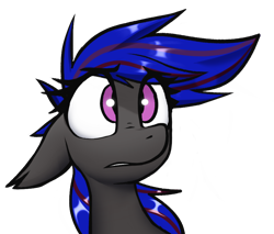 Size: 956x815 | Tagged: safe, artist:fenixdust, derpibooru import, oc, oc only, oc:ebony rose, bat pony, bat pony oc, commission, commissioner:ebonyrose, ear tufts, emoji, eyebrows, multicolored hair, simple background, solo, teeth, transparent background, worried