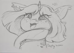 Size: 2048x1469 | Tagged: safe, artist:saphypone, derpibooru import, oc, oc only, oc:elinvar, pony, unicorn, noblewoman's laugh, solo, traditional art