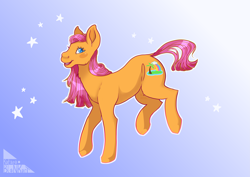 Size: 5787x4092 | Tagged: safe, artist:katarablankart, derpibooru import, earth pony, pony, g3, gradient background, island rainbow (g3), solo