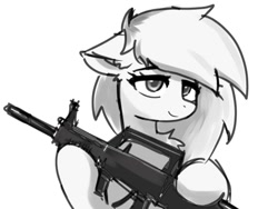 Size: 1080x813 | Tagged: safe, artist:ponywar1997, derpibooru import, oc, oc only, oc:dan, pegasus, assault rifle, bullpup, gun, qbz 95, rifle, simple background, sketch, solo, weapon, white background