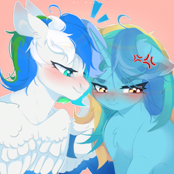 Size: 2300x2300 | Tagged: safe, derpibooru import, oc, oc:chess singularity, oc:dashwhite, pegasus, pony, unicorn, oc x oc, shipping