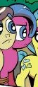 Size: 54x123 | Tagged: safe, derpibooru import, idw, goldengrape, lemon hearts, sir colton vines iii, earth pony, pony, spoiler:comic, spoiler:comic09, female, mare, raspberry delight