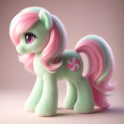 Size: 1024x1024 | Tagged: safe, ai content, machine learning generated, minty, earth pony, pony, g3, alternate cutie mark, bing, female, fluffy, generation leap, mare, solo