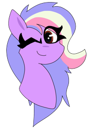 Size: 931x1328 | Tagged: safe, derpibooru import, oc, oc only, oc:dawn reverie, pony, brown eyes, eyelashes, multicolored mane, purple fur, simple background, solo, transparent background