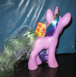 Size: 600x613 | Tagged: safe, derpibooru import, holly dash, pony, unicorn, bootleg, female, mare, photo, rear view, solo, styling size, toy