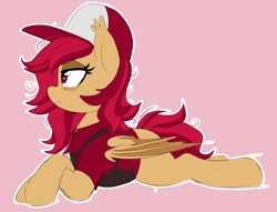 Size: 1172x894 | Tagged: safe, derpibooru import, oc, oc only, oc:swing shift, bat pony, red background, sheetz, simple background, solo