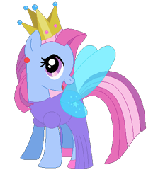 Size: 420x471 | Tagged: safe, artist:selenaede, artist:user15432, derpibooru import, star swirl, earth pony, pony, base used, blue wings, clothes, costume, crown, dress, ear piercing, earring, fairy, fairy princess, fairy princess outfit, fairy wings, gown, halloween, halloween costume, holiday, jewelry, open mouth, piercing, pink shoes, purple dress, regalia, shoes, simple background, transparent background, wings