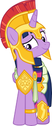 Size: 3000x7209 | Tagged: safe, artist:cloudy glow, derpibooru import, twilight sparkle, twilight sparkle (alicorn), alicorn, scare master, armor, athena sparkle, clothes, costume, nightmare night costume, simple background, solo, transparent background, vector