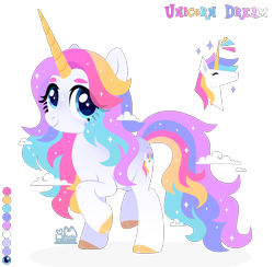 Size: 3402x3325 | Tagged: safe, artist:kabuvee, derpibooru import, oc, oc only, oc:unicorn dream, pony, unicorn, beanbrows, bipedal, closed mouth, colored hooves, colored horn, cyan eyes, eyebrows, female, freckles, hoof polish, horn, leg freckles, long horn, mare, raised hoof, raised leg, simple background, smiling, solo, sparkly mane, sparkly tail, tail, transparent background, unicorn oc