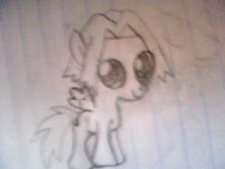 Size: 640x480 | Tagged: safe, artist:arts48, derpibooru import, pegasus, pony, g4, female, filly, foal, grayscale, haruno sakura, japanese, lined paper, monochrome, ponified, rule 85, scrapbook, smiling, solo, species swap, traditional art