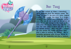 Size: 3014x2102 | Tagged: safe, artist:aleximusprime, derpibooru import, oc, oc:beo tuag, axe, battle axe, bio, crystal, description, living object, no face, solo, story included, weapon