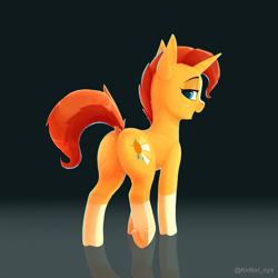 Size: 6000x6000 | Tagged: safe, alternate version, artist:kviksi, derpibooru import, sunburst, pony, unicorn, reflection, solo