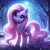 Size: 1024x1024 | Tagged: safe, ai content, derpibooru import, generator:dall-e 3, machine learning generated, fluttershy, pegasus, pony, alternate cutie mark, backlighting, cute, female, folded wings, forest, full moon, head tilt, looking at you, mare, moon, night, outdoors, shyabetes, sky, smiling, smiling at you, solo, standing, tree, wings