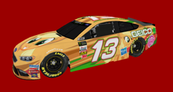 Size: 1106x591 | Tagged: safe, derpibooru import, applejack, g4, 2017, apple, car, casey mears, drink, energy drink, food, ford, hasbro, monster energy, nascar, nr2003, racecar