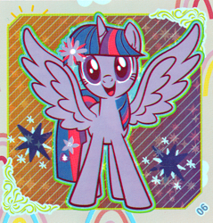 Size: 2736x2863 | Tagged: safe, derpibooru import, twilight sparkle, twilight sparkle (alicorn), alicorn, pony, female, kayou, looking at you, mare, official, scan, spread wings, wings