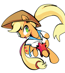 Size: 1757x1978 | Tagged: safe, artist:yidwags, derpibooru import, applejack, earth pony, pony, alternate hairstyle, bathrobe, clothes, maplestory, robe, simple background, solo, transparent background