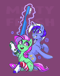 Size: 830x1050 | Tagged: source needed, safe, artist:jewellier, derpibooru import, minty, minuette, pony, unicorn, g3, g4, clothes, female, fresh minty adventure, g3 to g4, generation leap, glowing, glowing horn, horn, levitation, magic, magic aura, mare, minty fresh adventure, mlp fim's thirteenth anniversary, pixel art, pony platforming project, socks, striped socks, telekinesis, that pony sure does love socks, toothbrush