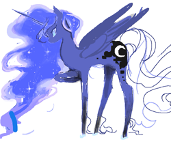 Size: 751x624 | Tagged: safe, artist:costly, derpibooru import, princess luna, alicorn, pony, female, mare, simple background, solo, white background, wip