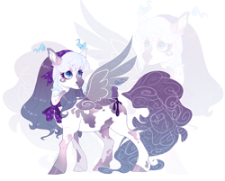 Size: 3000x2408 | Tagged: safe, artist:shady-bush, derpibooru import, oc, oc only, original species, pony, artificial wings, augmented, female, magic, magic wings, mare, scented pony, simple background, solo, white background, wings, zoom layer