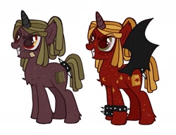 Size: 1983x1521 | Tagged: safe, artist:clarissasbakery, derpibooru import, alicorn, bat pony, bat pony alicorn, pony, unicorn, bat wings, becky botsford, evil malicious wordgirl, horn, ponified, race swap, simple background, species swap, white background, wings, wordgirl