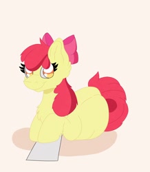 Size: 1654x1900 | Tagged: safe, artist:cinematic-fawn, derpibooru import, apple bloom, earth pony, pony, g4, female, filly, foal, lying down, paper, prone, solo