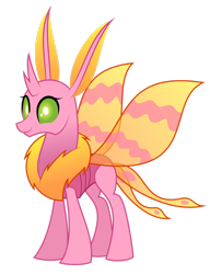 Size: 1600x2078 | Tagged: safe, artist:aleximusprime, derpibooru import, oc, oc only, oc:elytra, changedling, changeling, fanfic:my big fat pink wedding, flurry heart's story, changedling oc, changeling oc, concave belly, female, pink changeling, simple background, smiling, solo, transparent background
