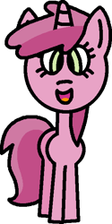 Size: 331x663 | Tagged: safe, artist:kookycookiemonster66, derpibooru import, ruby pinch, pony, unicorn, g4, background pony, cute, female, filly, foal, happy, open mouth, open smile, pinchybetes, simple background, smiling, solo, transparent background