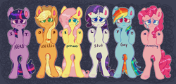 Size: 1280x612 | Tagged: safe, artist:peskypawz, derpibooru import, applejack, fluttershy, pinkie pie, rainbow dash, rarity, twilight sparkle, earth pony, pegasus, pony, unicorn, g4, mane six, redraw