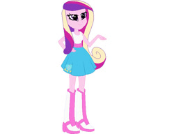 Size: 708x545 | Tagged: safe, artist:harmonyguard, derpibooru import, princess cadance, equestria girls, g4, boots, clothes, high heel boots, shirt, shoes, simple background, skirt, solo, white background