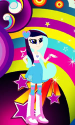 Size: 425x710 | Tagged: oc name needed, safe, artist:selenaede, artist:yukiatem12, derpibooru import, oc, oc only, equestria girls, base used, blue eyes, boots, clothes, hand on hip, high heel boots, recolor, shirt, shoes, skirt, smiling, socks, solo, standing