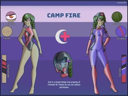 Size: 2500x1875 | Tagged: safe, artist:devillustart, derpibooru import, oc, oc:camp fire(fireverse), human, equestria girls, boots, clothes, fireheart76's latex suit design, gloves, humanized, latex, latex boots, latex gloves, latex suit, prisoners of the moon, reference sheet, rubber, rubber boots, rubber gloves, rubber suit, shoes