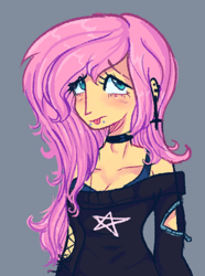 Size: 514x690 | Tagged: safe, artist:kreeeeeez, derpibooru import, fluttershy, human, g4, fluttergoth, flutterpunk, humanized, punk