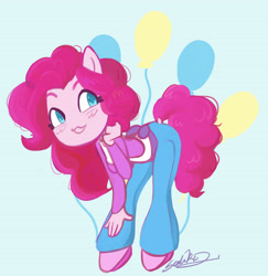 Size: 4080x4200 | Tagged: safe, artist:elsali3, derpibooru import, pinkie pie, anthro, human, g4, clothes, female, pony ears, solo