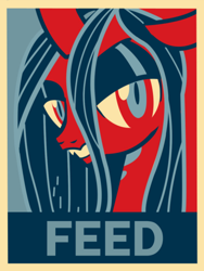 Size: 1250x1658 | Tagged: safe, artist:pinkanon, derpibooru import, queen chrysalis, g4, hope poster, parody, propaganda, propaganda parody, propaganda poster, solo