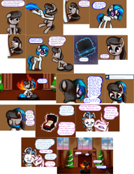 Size: 3060x3976 | Tagged: safe, artist:esuka, derpibooru import, dj pon-3, fancypants, fleur-de-lis, octavia melody, vinyl scratch, pony, unicorn, ask-canterlot-musicians, butt, comic, duo, female, glomp, hug, magic, mare, plot