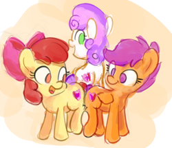 Size: 2386x2055 | Tagged: safe, artist:aemantaslim, derpibooru import, apple bloom, scootaloo, sweetie belle, earth pony, pegasus, pony, unicorn, crusaders of the lost mark, g4, apple bloom's bow, atg 2019, bow, butt to butt, butt touch, cutie mark crusaders, female, filly, foal, hair bow, high res, newbie artist training grounds, no pupils, open mouth, open smile, smiling, the cmc's cutie marks, trio, trio female