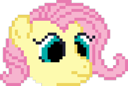 Size: 301x203 | Tagged: safe, derpibooru import, fluttershy, pegasus, pony, bust, pixel art, simple background, solo, transparent background