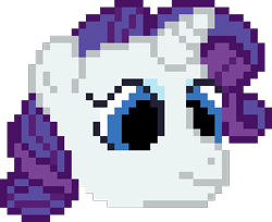 Size: 266x217 | Tagged: safe, derpibooru import, rarity, pony, unicorn, bust, pixel art, simple background, solo, transparent background