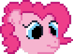 Size: 273x203 | Tagged: safe, derpibooru import, pinkie pie, earth pony, pony, bust, pixel art, simple background, solo, transparent background