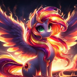 Size: 1024x1024 | Tagged: safe, ai content, derpibooru import, machine learning generated, alicorn, pony, not sunset shimmer, prompter needed, solo