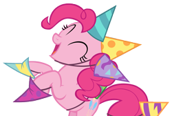 Size: 8680x5838 | Tagged: safe, artist:andoanimalia, derpibooru import, pinkie pie, earth pony, g4, female, happy birthday, hat, party hat, simple background, transparent background, vector