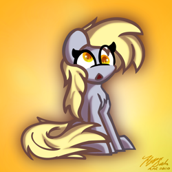 Size: 4382x4382 | Tagged: safe, artist:hyper dash, derpibooru import, derpy hooves, pegasus, pony, g4, :o, absurd resolution, female, looking at you, mare, open mouth, sitting, solo